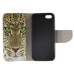 Fashion Colorful Drawing Printed Yellow Tiger PU Leather Flip Wallet Stand Case With Card Slots For iPhone 5 / 5s