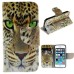 Fashion Colorful Drawing Printed Yellow Tiger PU Leather Flip Wallet Stand Case With Card Slots For iPhone 5 / 5s