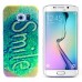 S6 Edge غطاء حماية أخضر بكتابة  للجالكسي 