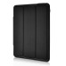 Fashion Leather And Silicone Folio Wake / Sleep Stand Case Cover With Touch Through Screen Protector For iPad 4 / 2 /3 - Black