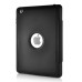 Fashion Leather And Silicone Folio Wake / Sleep Stand Case Cover With Touch Through Screen Protector For iPad 4 / 2 /3 - Black