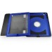 Fashion Leather And Silicone Folio Wake / Sleep Stand Case Cover With Touch Through Screen Protector For iPad 4 / 2 /3 - Black And Blue