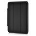 Fashion Leather And Silicone Folio Wake / Sleep Stand Case Cover With Touch Through Screen Protector For iPad Air 2(iPad 6) - Black