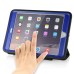 Fashion Leather And Silicone Folio Wake / Sleep Stand Case Cover With Touch Through Screen Protector For iPad Air 2(iPad 6) - Black And Blue