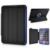 Fashion Leather And Silicone Folio Wake / Sleep Stand Case Cover With Touch Through Screen Protector For iPad Air 2(iPad 6) - Black And Blue