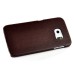 Fashion Litchi Grain Leather Coated Protective Back Cover for Samsung Galaxy S6 Edge - Dark Brown