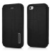 Fashion PU Leather with Stand Flip Case for iPhone 4/4s - Black