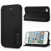 Fashion PU Leather with Stand Flip Case for iPhone 4/4s - Black