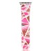 Fashion Pink Polygon Skin Silicone Stainless Steel Buckle Wrist Band for Apple Watch 38mm