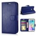 Fashion Pull-Up  PU Leather Flip Stand Card Slots Case For Samsung Galaxy S6 Edge - Blue