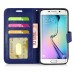 Fashion Pull-Up  PU Leather Flip Stand Card Slots Case For Samsung Galaxy S6 Edge - Blue