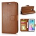 Fashion Pull-Up  PU Leather Flip Stand Card Slots Case For Samsung Galaxy S6 Edge - Brown