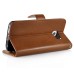 Fashion Pull-Up  PU Leather Flip Stand Card Slots Case For Samsung Galaxy S6 Edge - Brown