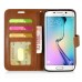 Fashion Pull-Up  PU Leather Flip Stand Card Slots Case For Samsung Galaxy S6 Edge - Brown