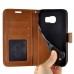 Fashion Pull-Up  PU Leather Flip Stand Card Slots Case For Samsung Galaxy S6 Edge - Brown