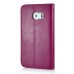 Fashion Pull-Up  PU Leather Flip Stand Card Slots Case For Samsung Galaxy S6 Edge - Magenta