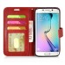 Fashion Pull-Up  PU Leather Flip Stand Card Slots Case For Samsung Galaxy S6 Edge - Red