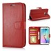 Fashion Pull-Up  PU Leather Flip Stand Card Slots Case For Samsung Galaxy S6 Edge - Red