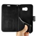 Fashion Pull-Up  PU Leather Flip Stand Card Slots Case For Samsung Galaxy S6 G920 - Black