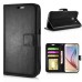 Fashion Pull-Up  PU Leather Flip Stand Card Slots Case For Samsung Galaxy S6 G920 - Black