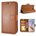 Fashion Pull-Up  PU Leather Flip Stand Card Slots Case For Samsung Galaxy S6 G920 - Brown