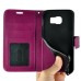 Fashion Pull-Up  PU Leather Flip Stand Card Slots Case For Samsung Galaxy S6 G920 - Magenta