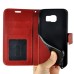 Fashion Pull-Up  PU Leather Flip Stand Card Slots Case For Samsung Galaxy S6 G920 - Red