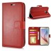 Fashion Pull-Up  PU Leather Flip Stand Card Slots Case For Samsung Galaxy S6 G920 - Red