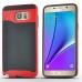 Fashion Stripe Impact Resistance Rugged Hybrid Plastic Frame And TPU Back Case Cover For Samsung Galaxy Note 5 - Red