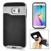 Fashion Stripe Impact Resistance Rugged Hybrid Plastic Frame And TPU Back Case Cover For Samsung Galaxy S6 Edge - Silver