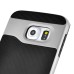 Fashion Stripe Impact Resistance Rugged Hybrid Plastic Frame And TPU Back Case Cover For Samsung Galaxy S6 Edge - Silver