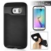 Fashion Stripe Impact Resistance Rugged Hybrid Plastic Frame And TPU Back Case Cover For Samsung Galaxy S6 Edge Plus - Black