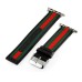 Fashion Stripes Genuine Leather Strap Wrist Band Replacement With Metal Adapter Clasp For Apple Watch / Sport / Edition 42 mm - Black