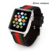 Fashion Stripes Genuine Leather Strap Wrist Band Replacement With Metal Adapter Clasp For Apple Watch / Sport / Edition 42 mm - Black