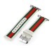 Fashion Stripes Genuine Leather Strap Wrist Band Replacement With Metal Adapter Clasp For Apple Watch / Sport / Edition 42 mm - White