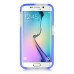 Fashion Transparent Clear Colored Frame TPU Back Case Cover For Samsung Galaxy S6 Edge - Blue