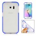 Fashion Transparent Clear Colored Frame TPU Back Case Cover For Samsung Galaxy S6 Edge - Blue