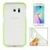 Fashion Transparent Clear Colored Frame TPU Back Case Cover For Samsung Galaxy S6 Edge - Green