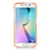 Fashion Transparent Clear Colored Frame TPU Back Case Cover For Samsung Galaxy S6 Edge - Orange