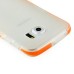 Fashion Transparent Clear Colored Frame TPU Back Case Cover For Samsung Galaxy S6 Edge - Orange