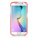 Fashion Transparent Clear Colored Frame TPU Back Case Cover For Samsung Galaxy S6 Edge - Red