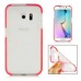 Fashion Transparent Clear Colored Frame TPU Back Case Cover For Samsung Galaxy S6 Edge - Red