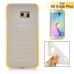 Fashion Transparent Clear Colored Frame TPU Back Case Cover For Samsung Galaxy S6 Edge Plus - Yellow