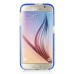 Fashion Transparent Clear Colored Frame TPU Back Case Cover For Samsung Galaxy S6 G920 - Blue