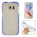 Fashion Transparent Clear Colored Frame TPU Back Case Cover For Samsung Galaxy S6 G920 - Blue