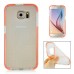 Fashion Transparent Clear Colored Frame TPU Back Case Cover For Samsung Galaxy S6 G920 - Orange