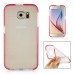 Fashion Transparent Clear Colored Frame TPU Back Case Cover For Samsung Galaxy S6 G920 - Red