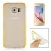 Fashion Transparent Clear Colored Frame TPU Back Case Cover For Samsung Galaxy S6 G920 - Yellow