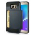 Fashion VERUS Horizontal Sliding Card Slot TPU And PC Hybrid Case For Samsung Galaxy Note 5 - Dark Blue