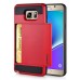 Fashion VERUS Horizontal Sliding Card Slot TPU And PC Hybrid Case For Samsung Galaxy Note 5 - Red